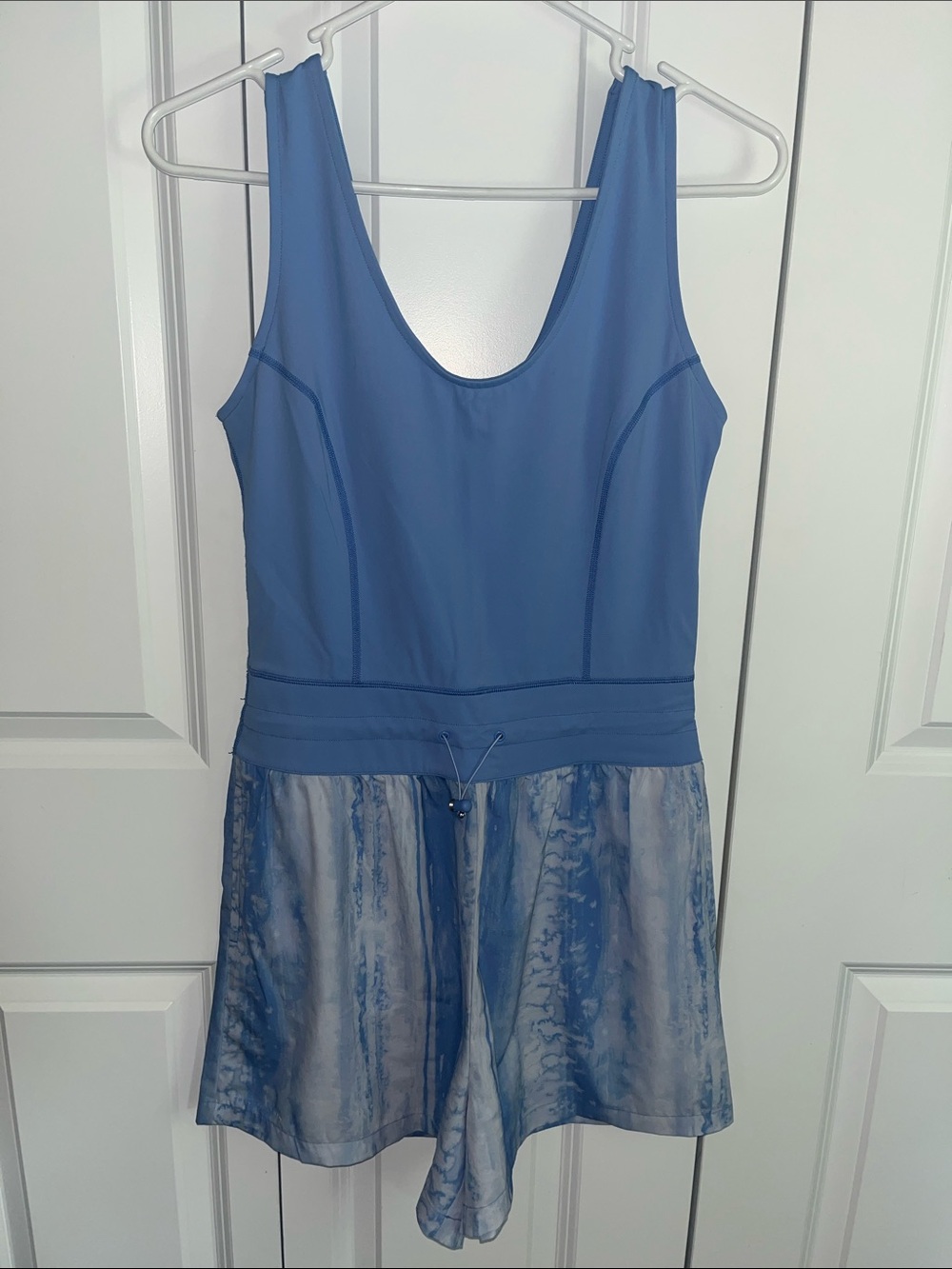 TravisMathew Dawn Glow Tank Romper, Cornflower Blue Multi Size Medium